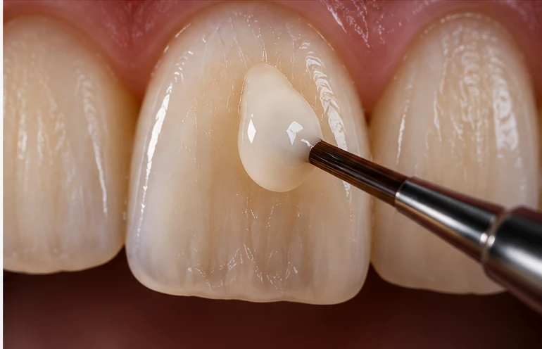 Nanofilled composite being placed on a front tooth — Smile Spot Dentistry, Venice FL