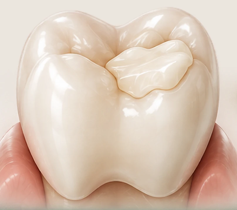 Direct composite filling in a molar — the most conservative restoration — Smile Spot Dentistry, Venice FL
