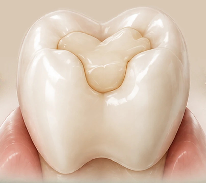 Ceramic inlay fitted within the tooth — Smile Spot Dentistry, Venice FL