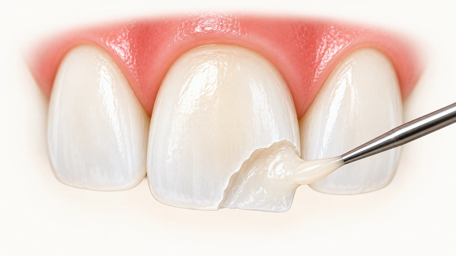 Composite resin being layered onto a chipped incisal edge — Smile Spot Dentistry, Venice, FL